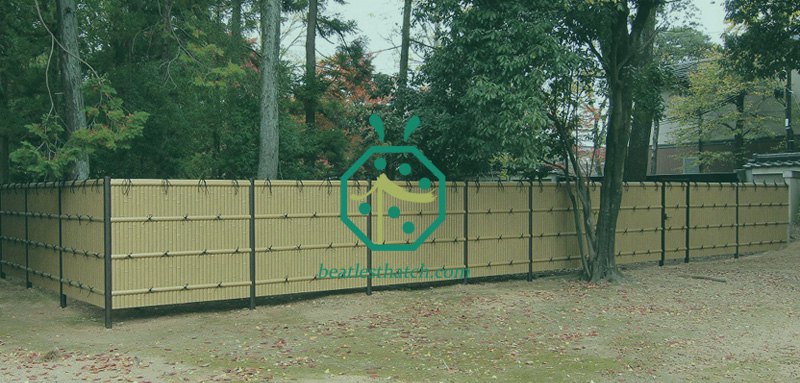 Plastic Bamboo Panels For Metal Sheter Outdoor Wall Decoration Or Outdoor Fence Screen