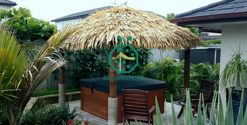 Build Tiki Bar Roof With Synthetic Thatch Roof Covering Material