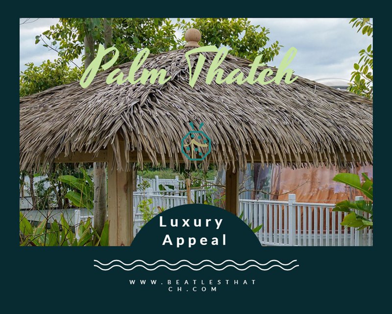 Faux plastic palm tree thatch roof used for gazebo, tiki huts or nipa huts