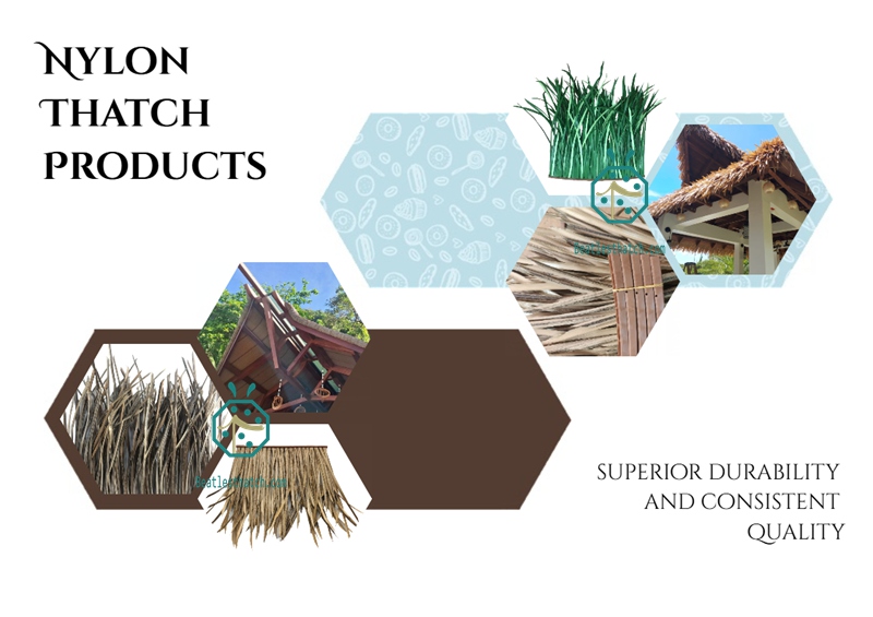 long lifespan fluffy looking nylon thatched roof tiles