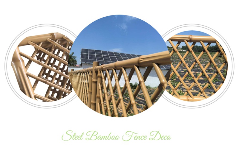 Iron bamboo sticks for bamboo house construction in the park Iron bamboo sticks for bamboo house construction in the park