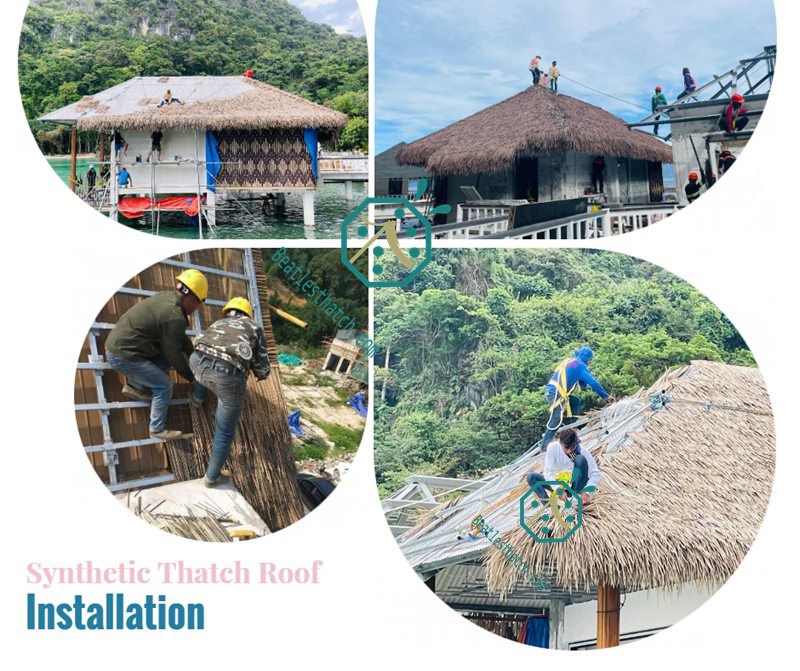 Easy Installation Synthetic Thatch Roof for Beach Resort Hotel Projects