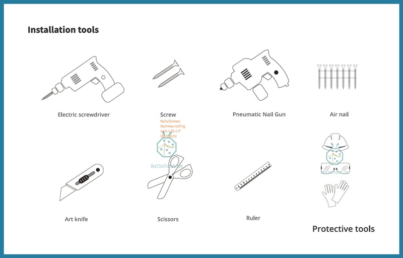 Installation tools for synthetic thatch roof construction Installation tools for synthetic thatch roof construction