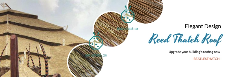 Anti-corrosion artificial reed thatch panel for costal hut buildings