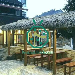 Synthetic tiki bar thatch roof covering