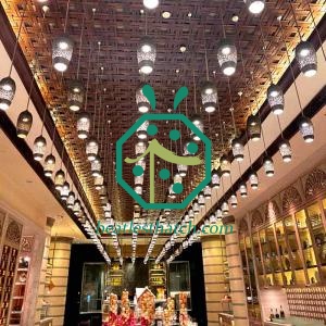 Hotel Lobby Wall And Ceiling Decoration Synthetic Cane Weaving Sheet