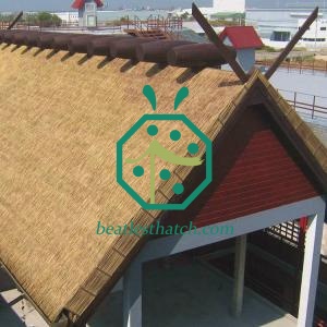 Sunshade Terrace Plastic Raffia Palm Leaf Thatch Roofing