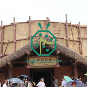 การตกแต่งบาร์ Tiki หลังคาพลาสติกกัน UV