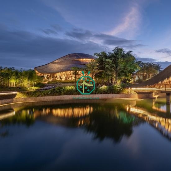 Tropical Beach Tourism Hotel Artificial Bungalow Thatch Roof