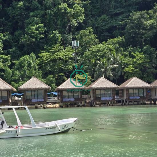 Fire Rated Artificial Kajan Thatch for Resort Hotel Swimming Pool Center Roof Renovation