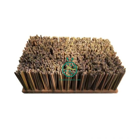 Artificial thatch eave tile for garden shed