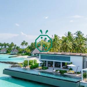 Fireproof Synthetic Kajan Thatch Roofing for Resort Hotel Water Villa Bungalow Construction