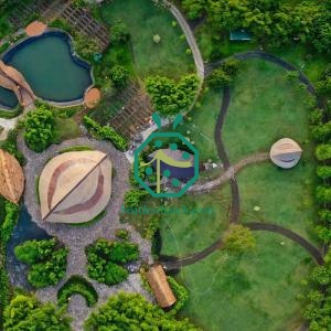 Synthetic Raffia Thatch Roof Covering to Build Great Water Villa Pavilion Guest Room