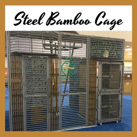 animal cage steel bamboo poles