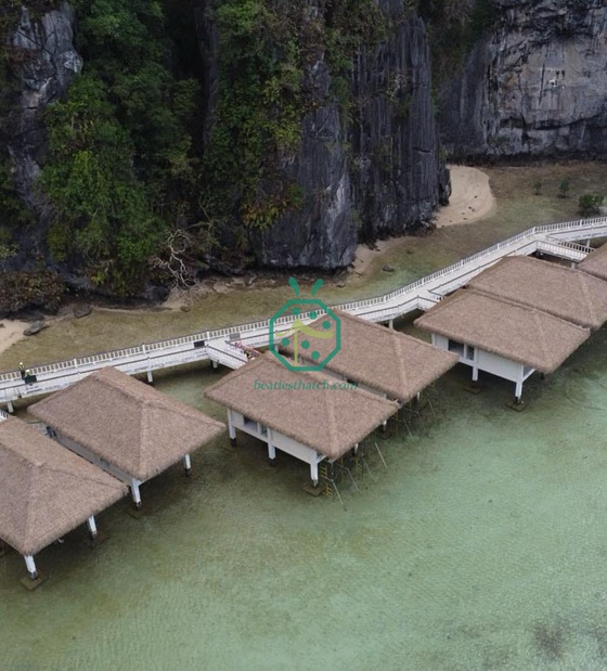 โรงแรมรีสอร์ทปาลาวันมุงหลังคาจากหญ้าเทียม