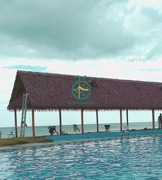 หลังคามุงจากต้นปาล์มสังเคราะห์สำหรับสระว่ายน้ำชายหาดปานามา